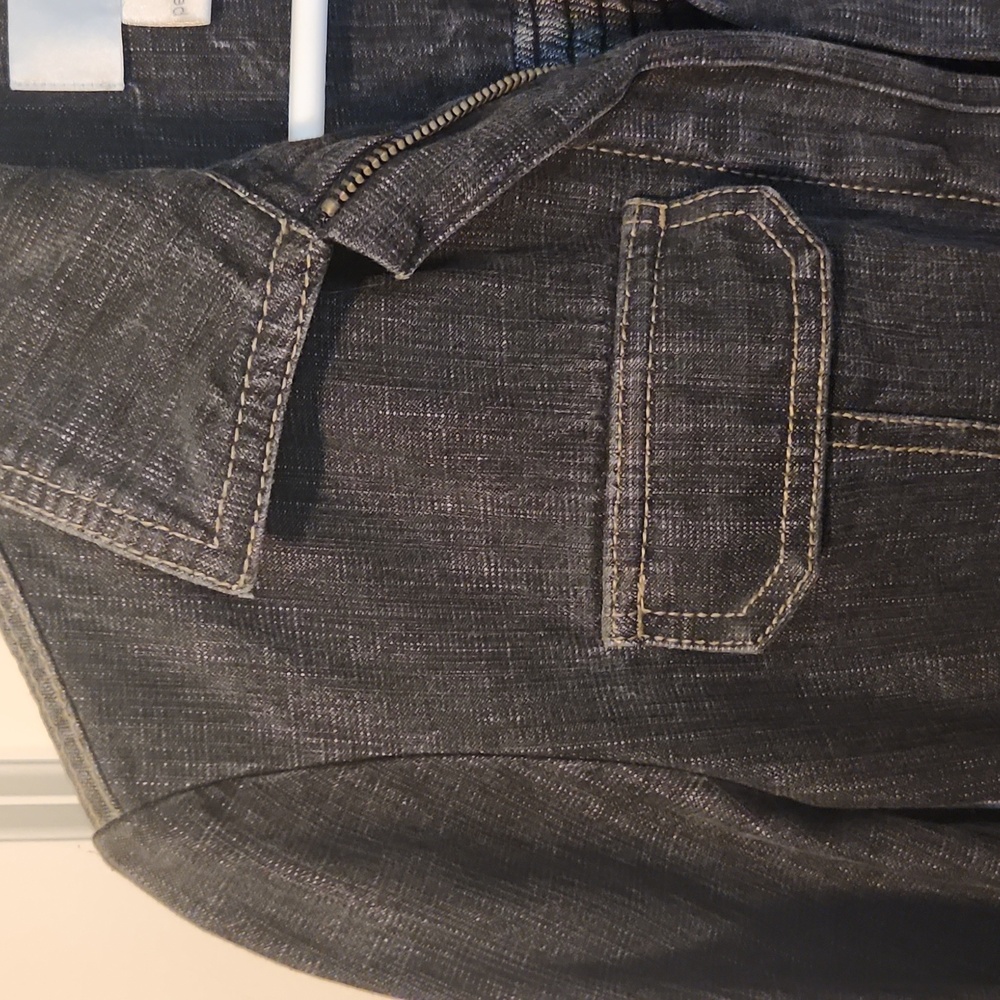 DKNY City black Distressed denim jacket - Picture 2 of 7
